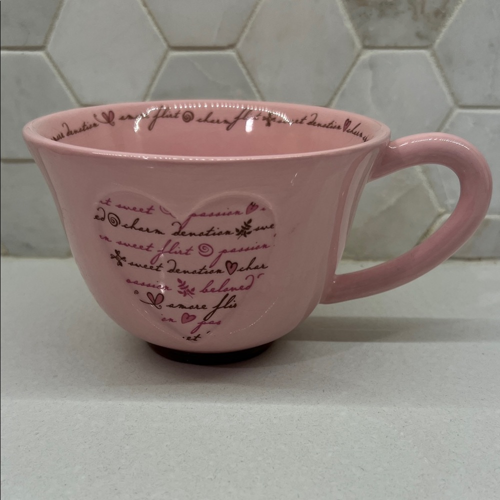 Starbucks 2006 Valentine Pink Heart Mug, charm, flirt
